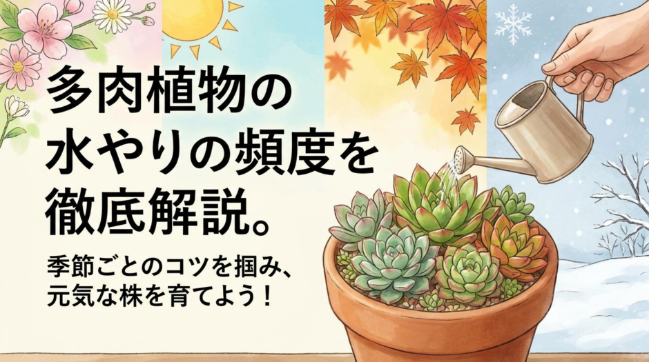 多肉植物の水やりの頻度を徹底解説。季節ごとのコツを掴み、元気な株を育てよう！