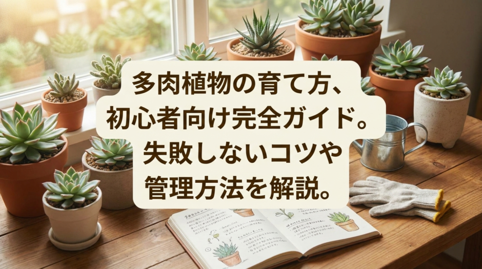 多肉植物の育て方、初心者向け完全ガイド。失敗しないコツや管理方法を解説。