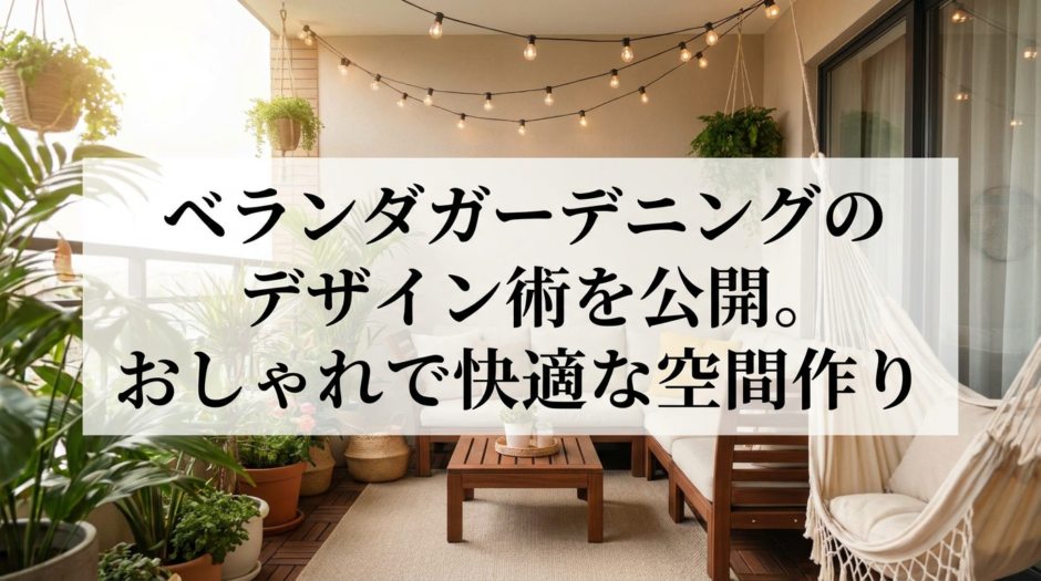 ベランダガーデニングのデザイン術を公開。おしゃれで快適な空間作り。