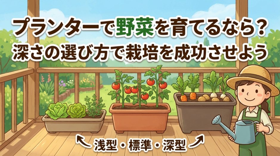 プランターで野菜を育てるなら？深さの選び方で栽培を成功させよう