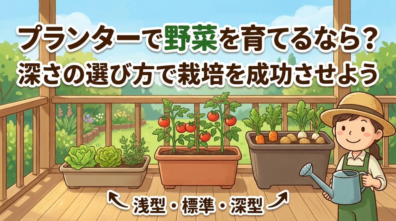 プランターで野菜を育てるなら？深さの選び方で栽培を成功させよう