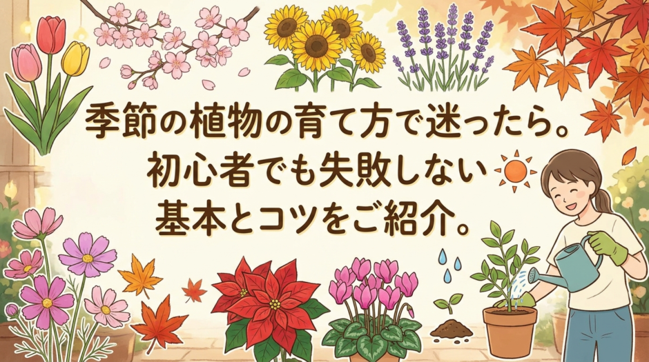 季節の植物の育て方で迷ったら。初心者でも失敗しない基本とコツをご紹介。