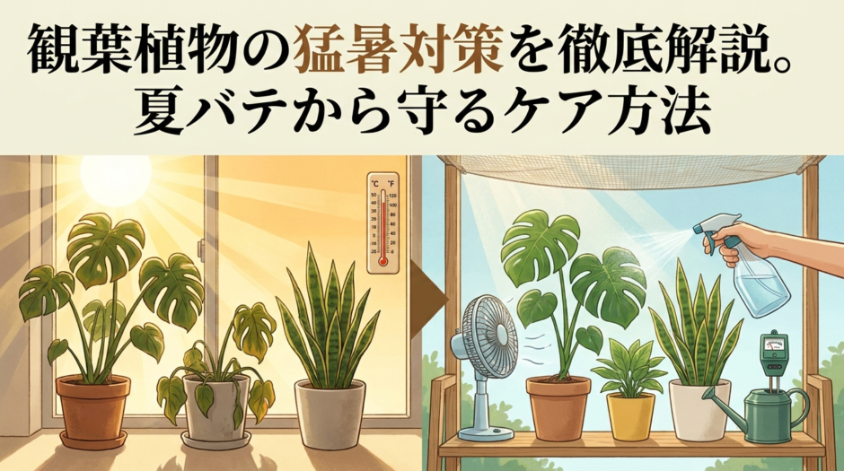 観葉植物の猛暑対策を徹底解説。夏バテから守るケア方法