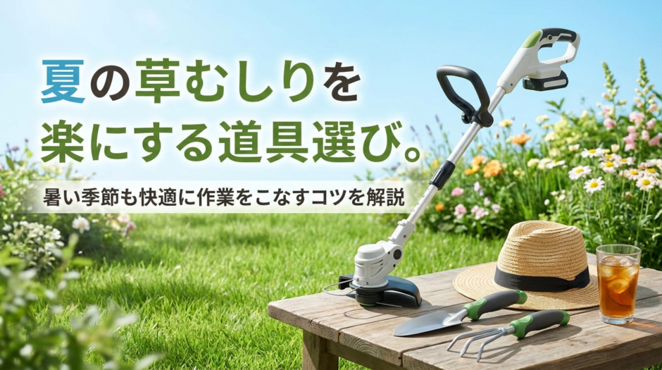 夏の草むしりを楽にする道具選び。暑い季節も快適に作業をこなすコツを解説
