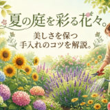 夏の庭を彩る花々。美しさを保つ手入れのコツを解説。