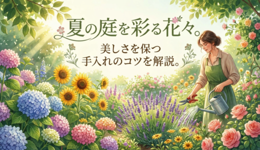 夏の庭を彩る花々。美しさを保つ手入れのコツを解説。